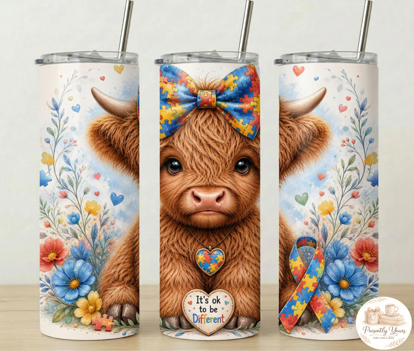 Highland Cow Tumbler - Autism