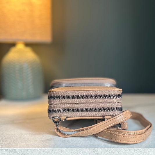 Beige Cross Body Phone Bag
