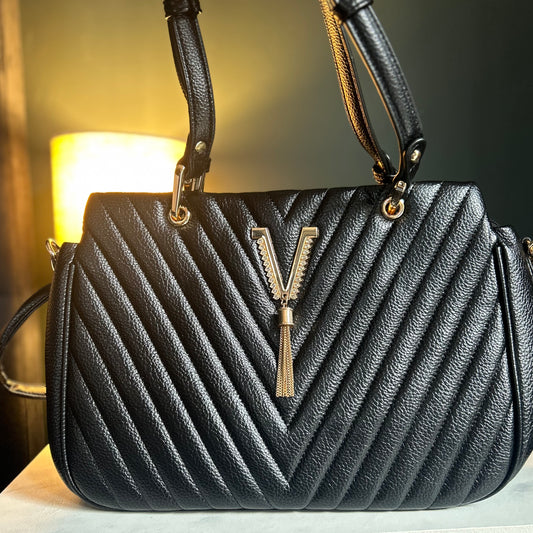 Black & Gold V Handbag