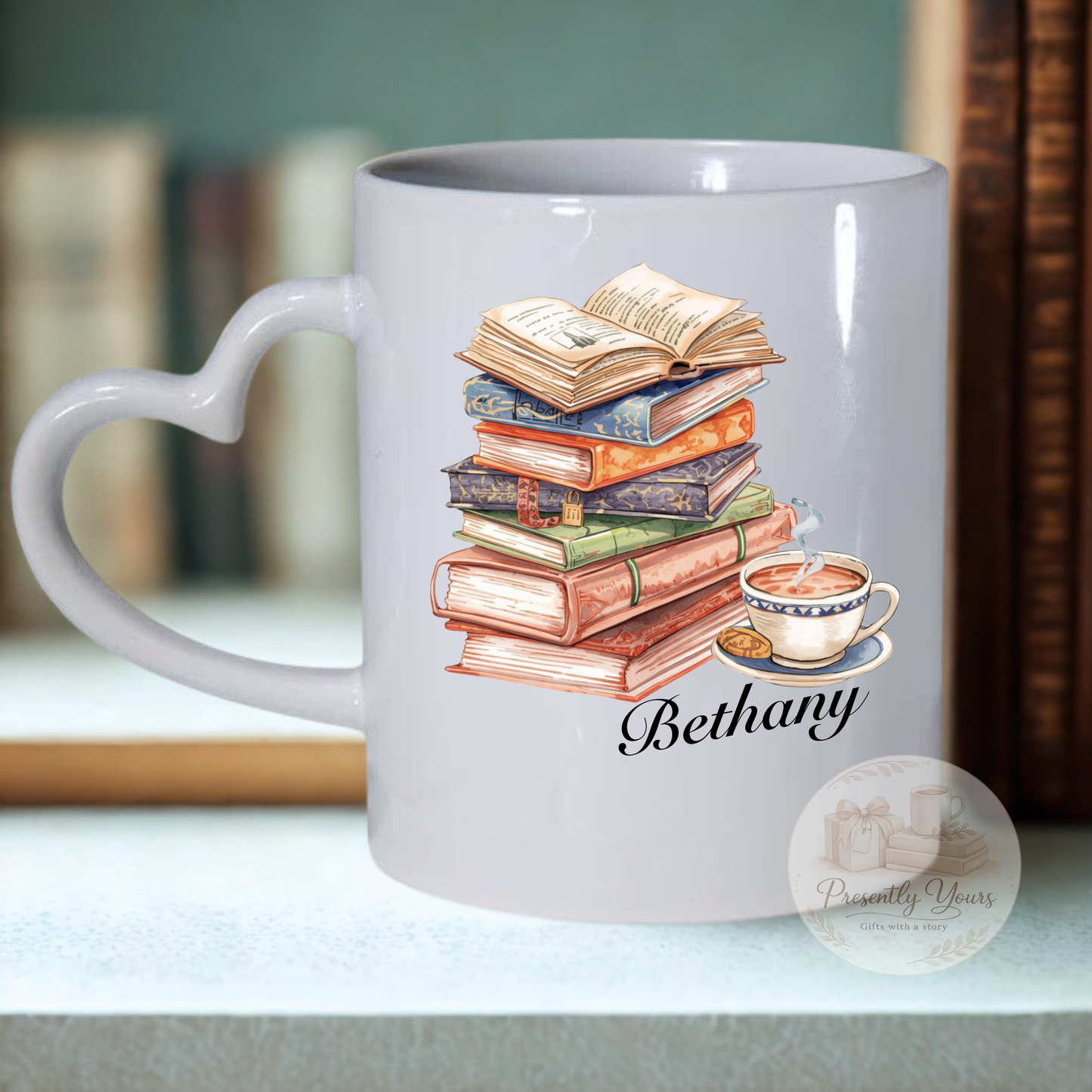 Books - Heart Handle Mug