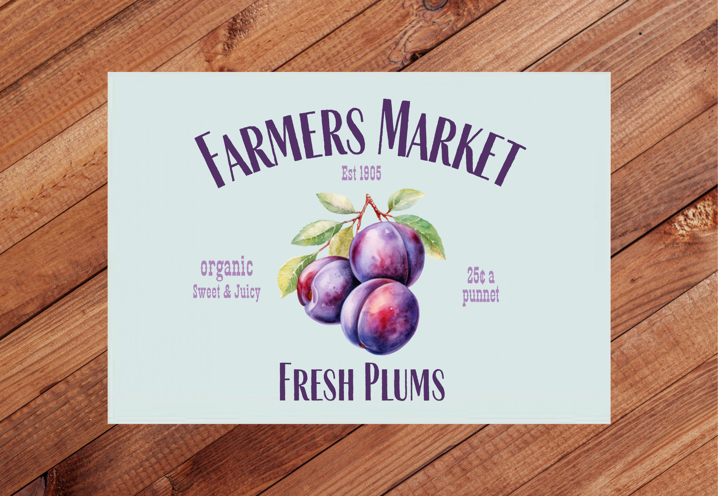 A3 Plum Glass Chopping Board