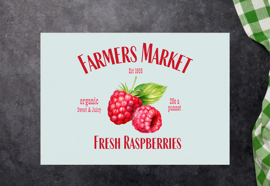 A3 Raspberry Glass Chopping Board