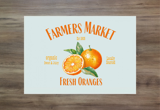 A3 Orange Glass Chopping Board