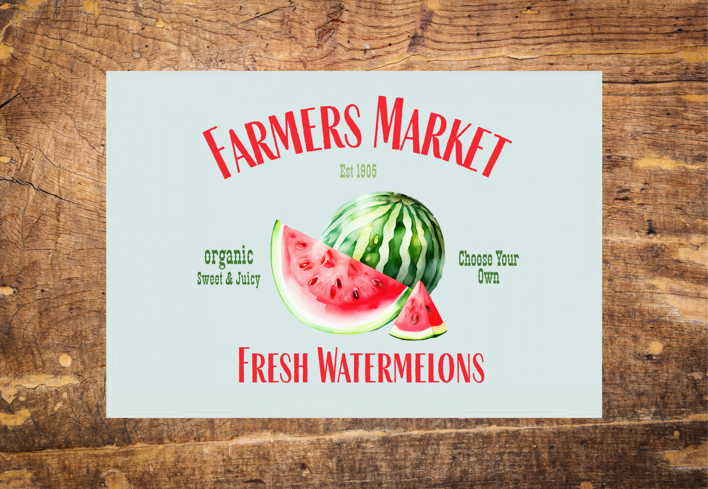 A3 Watermelon Glass Chopping Board