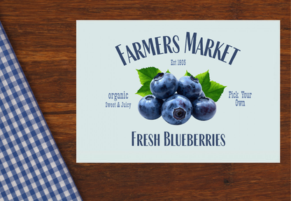 A3 Blueberry Glass Chopping Board