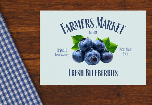 A3 Blueberry Glass Chopping Board