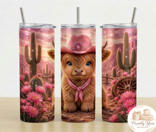 Highland Cow Tumbler - Cowgirl