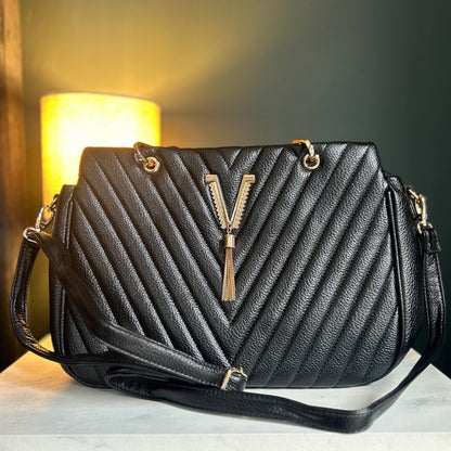 Black & Gold V Handbag