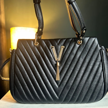 Black & Gold V Handbag