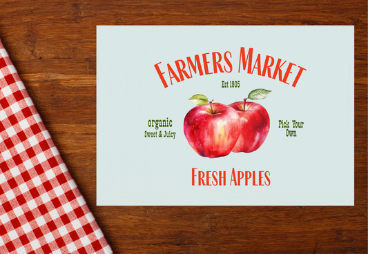 A3 Apple Glass Chopping Board