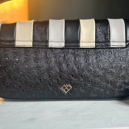 Black Vertical Stripe Handbag