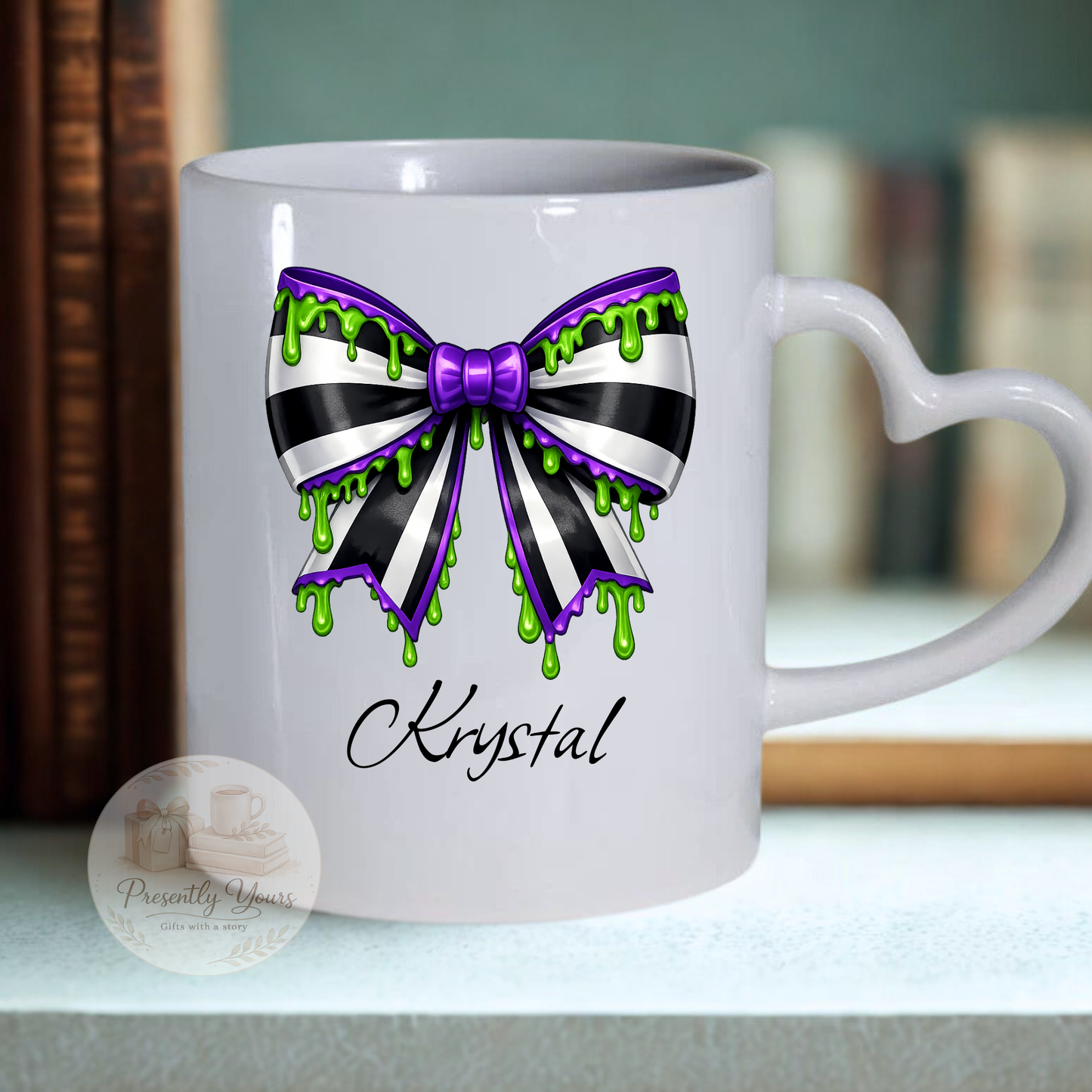 Beetle Juice Bow - Heart Handle Mug