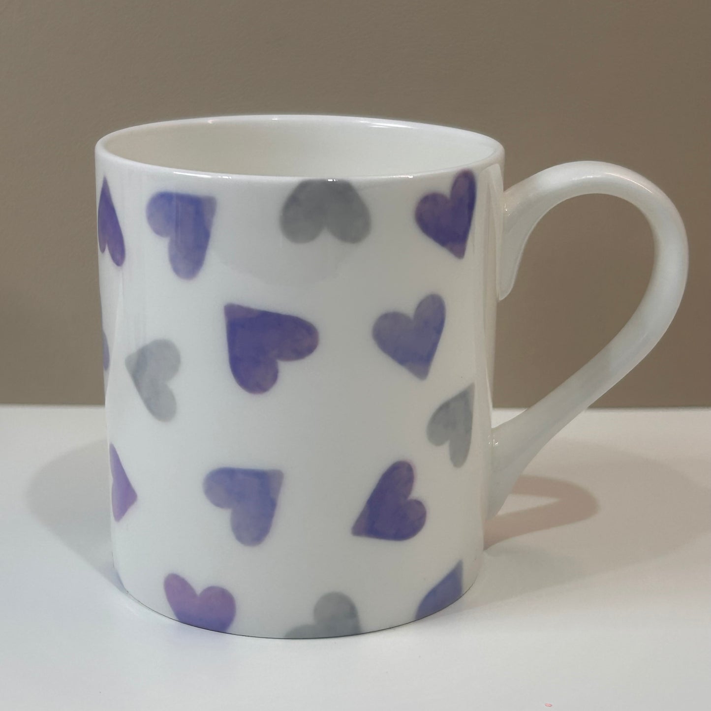 Purple Hearts China Mug 8oz