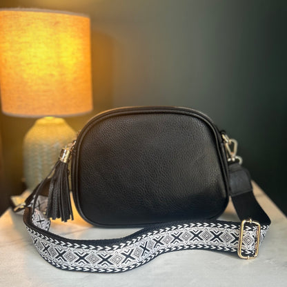 Black Oval Cross Body Bag