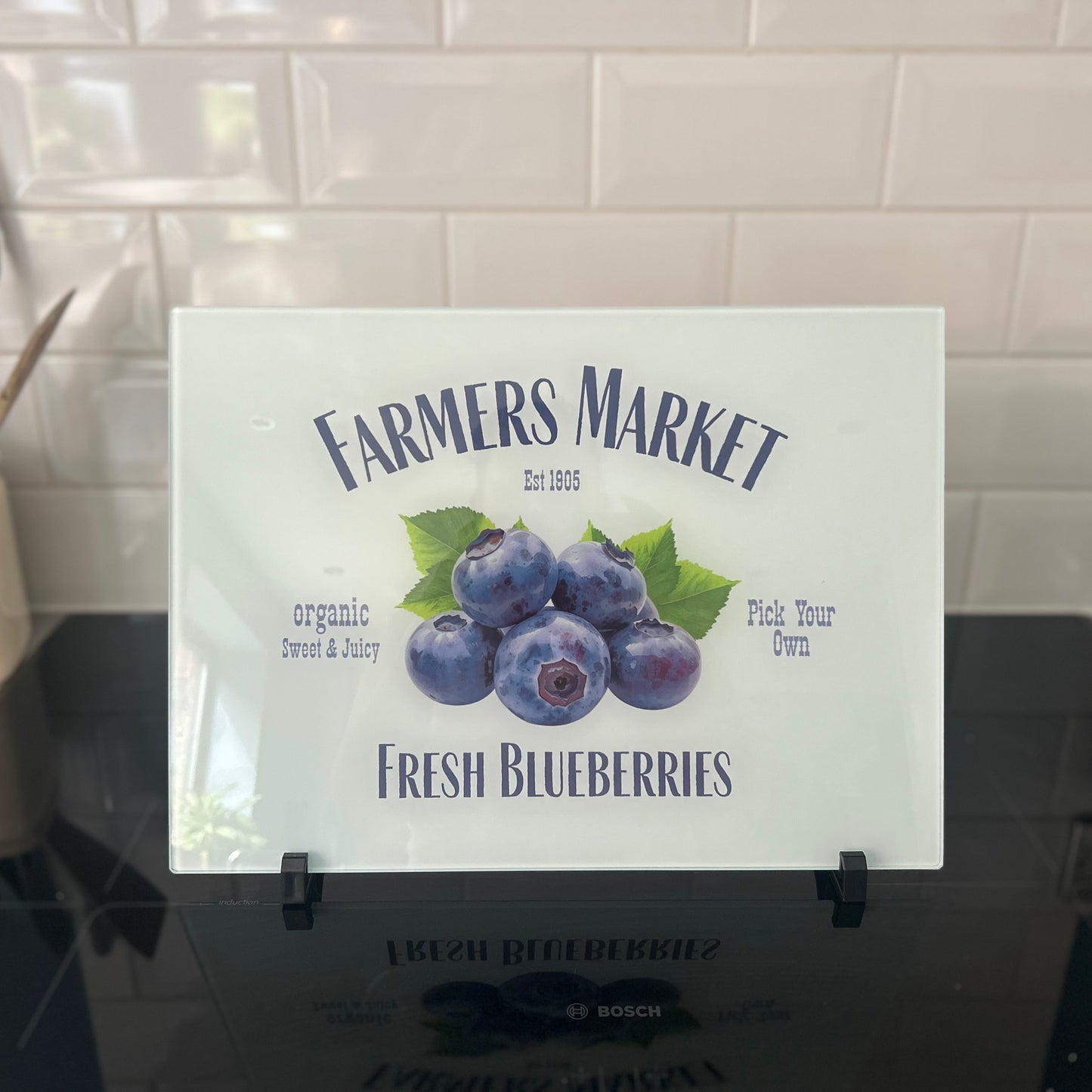 A3 Blueberry Glass Chopping Board