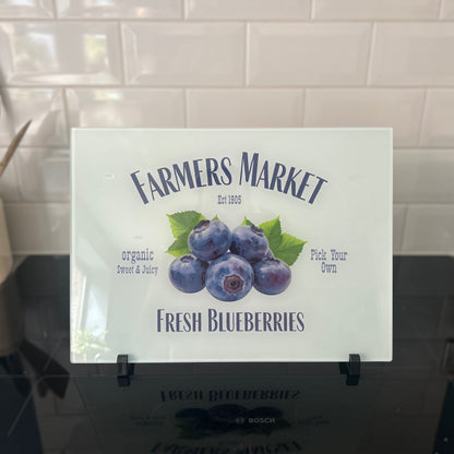 A3 Blueberry Glass Chopping Board