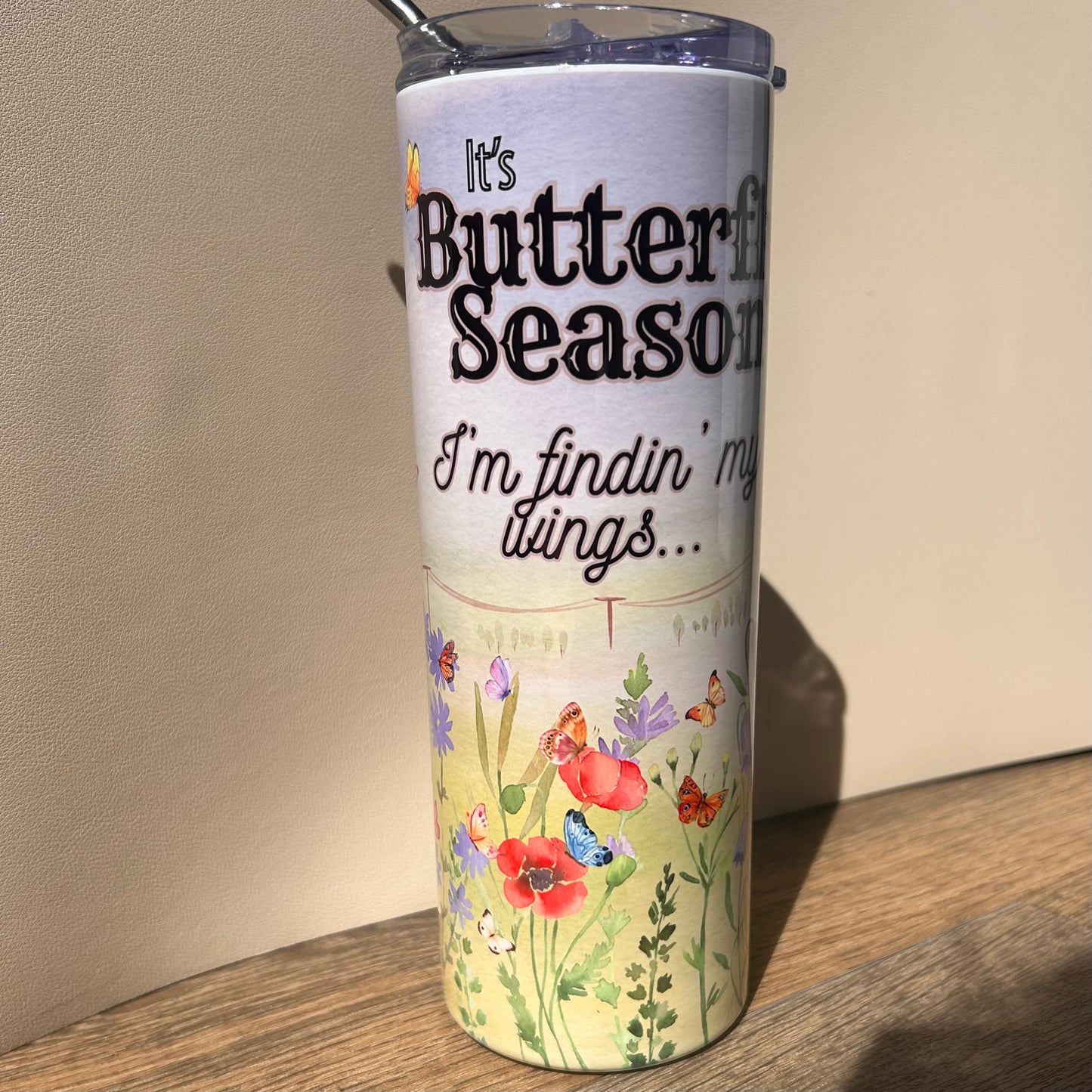 Butterfly Season 600ml Skinny Tumbler