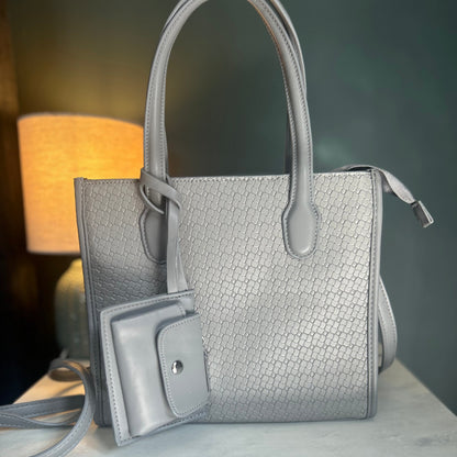 Grey Handbag with Mini Wallet