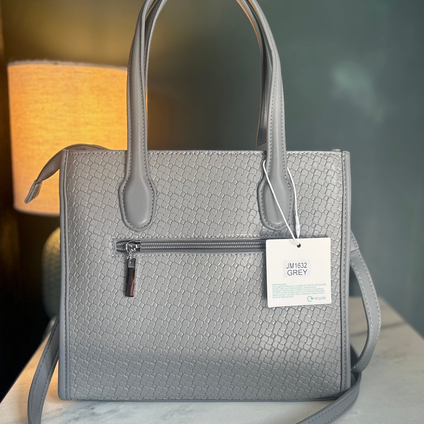 Grey Handbag with Mini Wallet