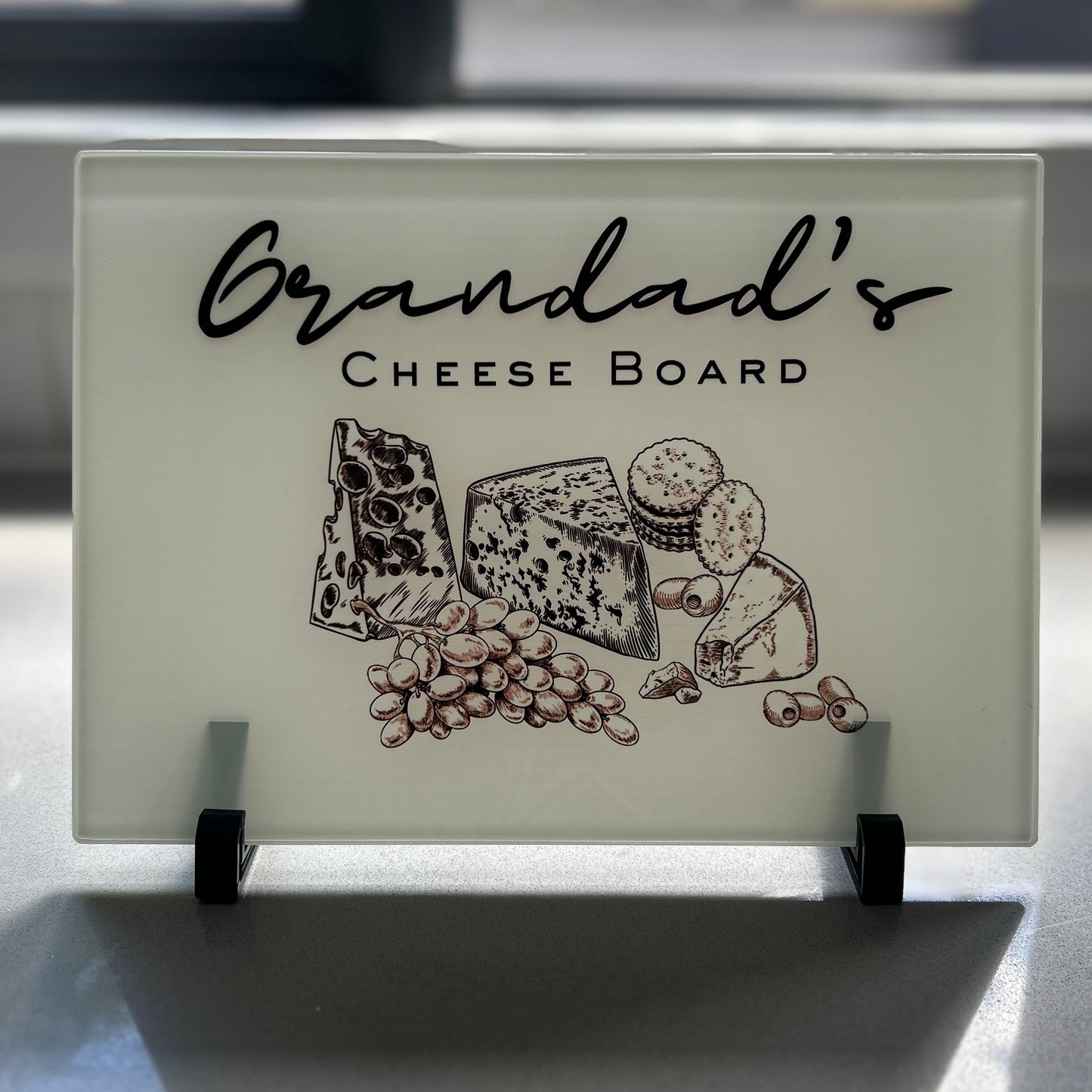 Glass Cheese Board 20cm x 28cm