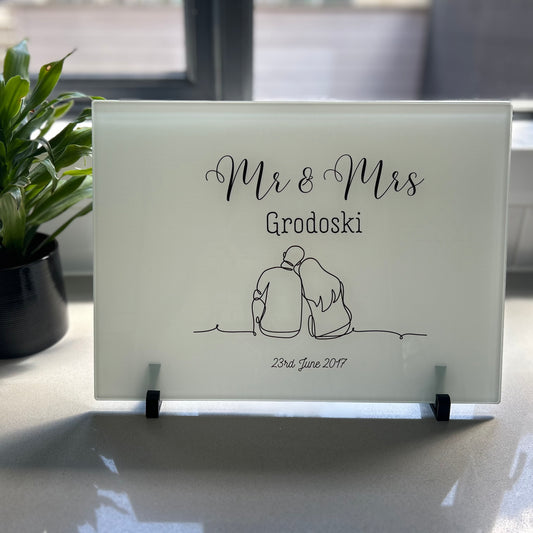 A3 Mr & Mrs Glass Chopping Board