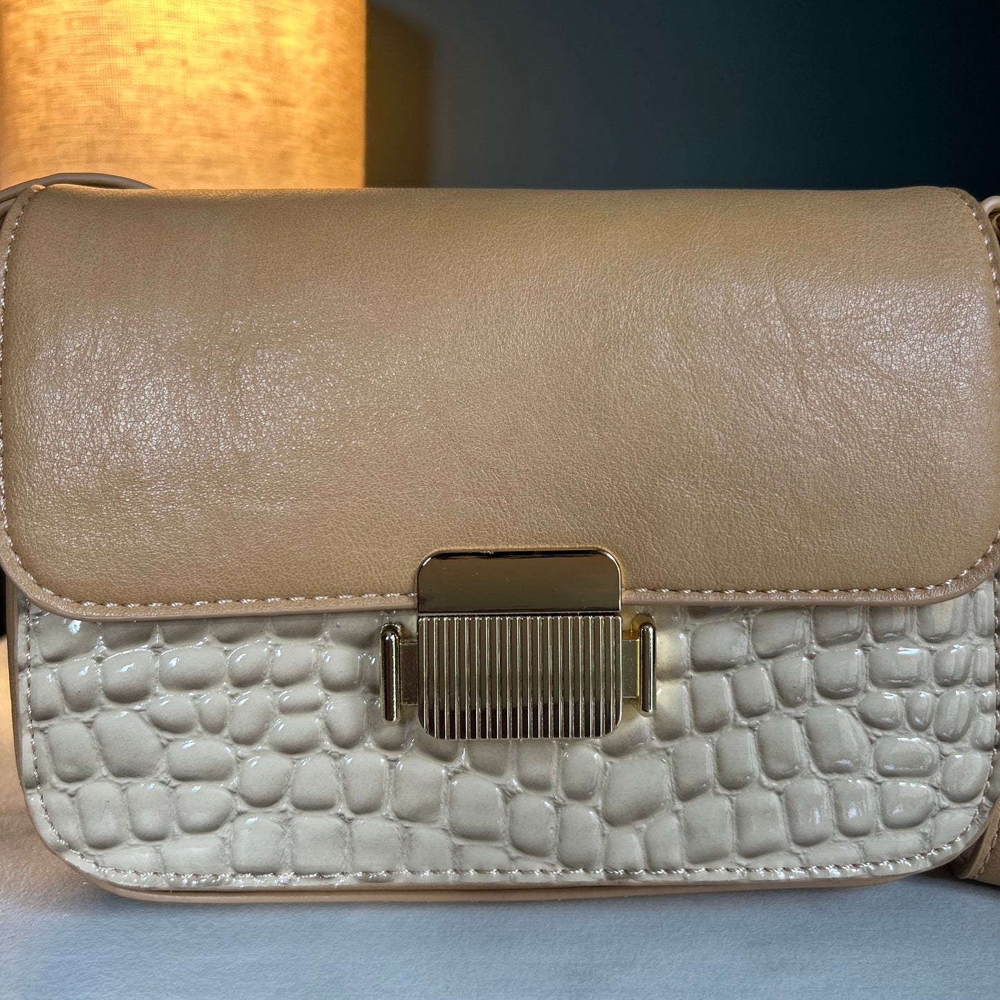 Apricot Croc Handbag