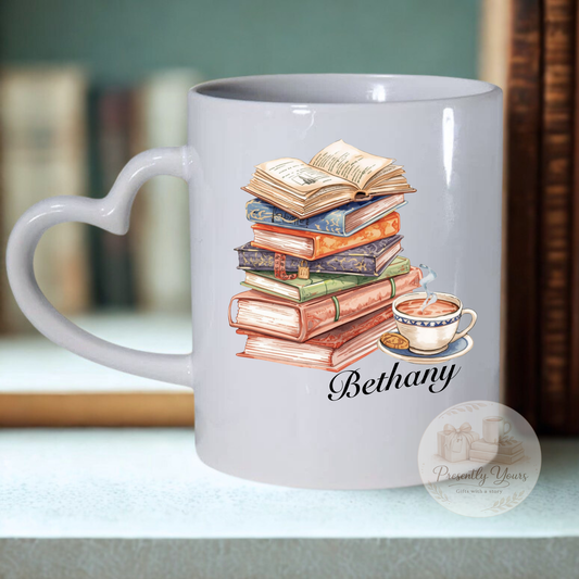 Books - Heart Handle Mug